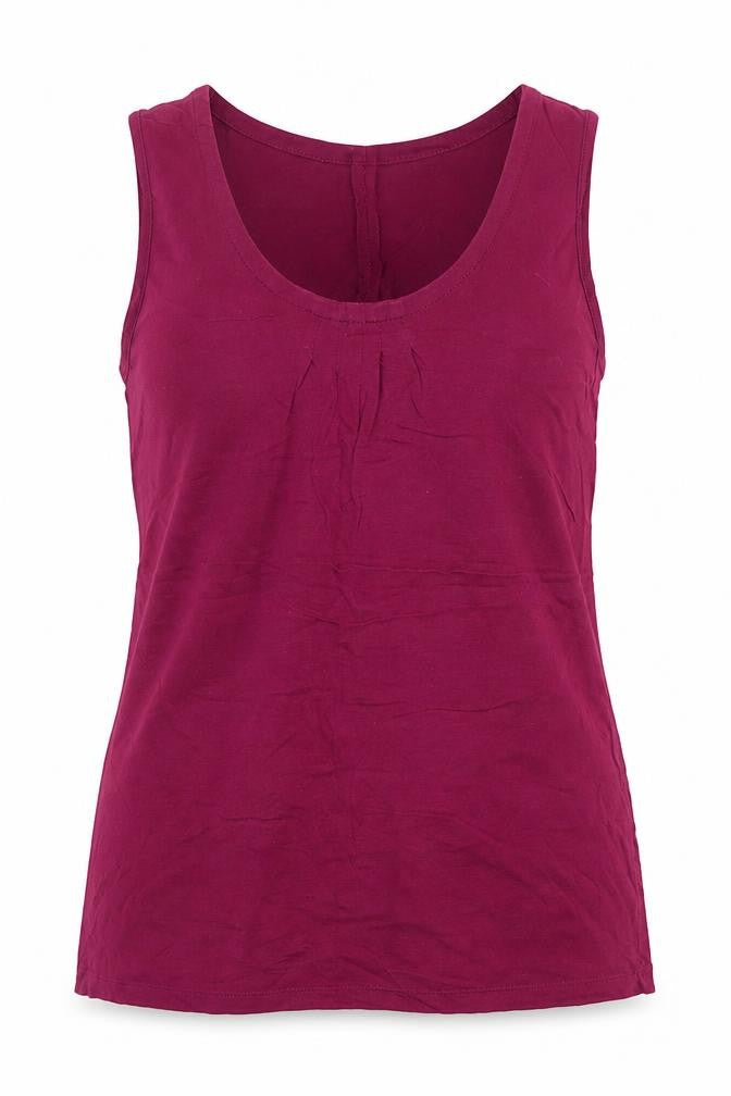 Savoir Womens Purple  Cotton Basic Tank Size 10 Scoop Neck