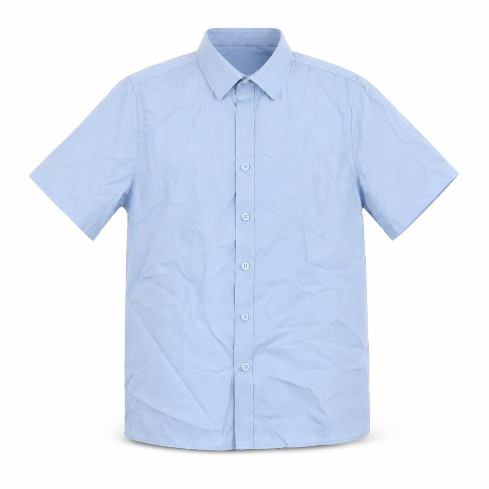 Marks & Spencer Boys Blue  Polyester Basic Button-Up Size 10-11 Years Collared Button - School Wear