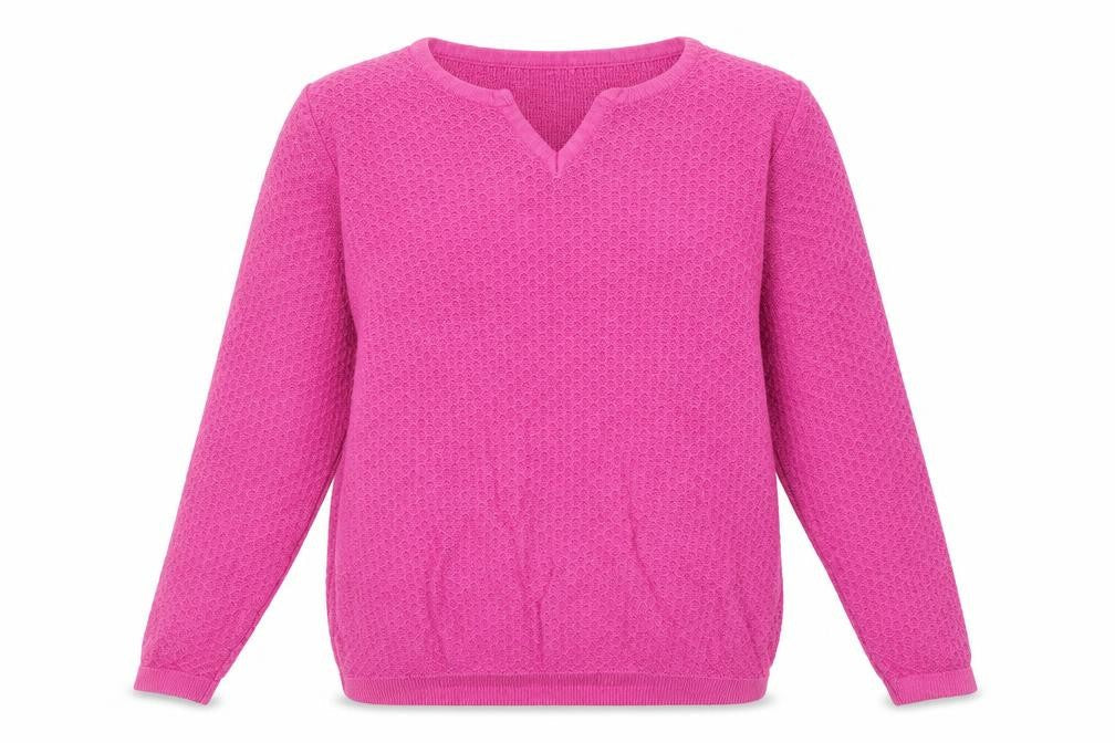 ISLE Essentials  Womens Pink V-Neck  Cotton Pullover Jumper Size M