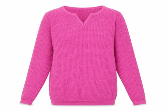 ISLE Essentials  Womens Pink V-Neck  Cotton Pullover Jumper Size M