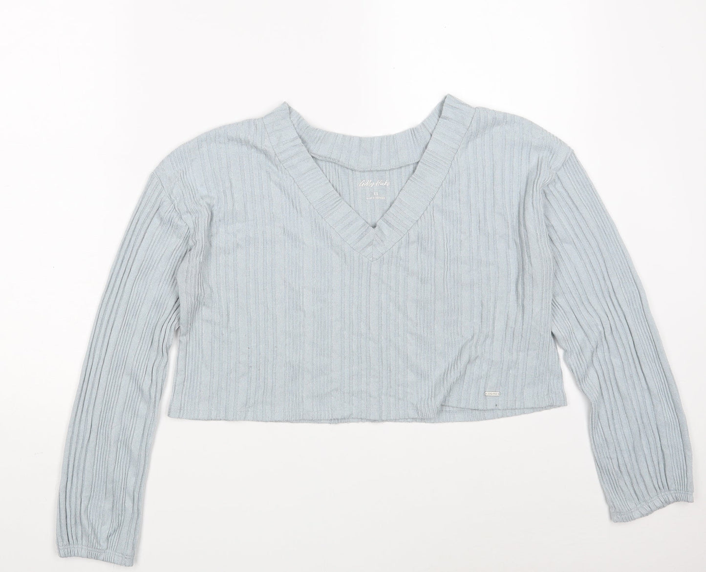 Gilly Hicks Womens Blue  Polyester Pullover Sweatshirt Size XS   - Cropped