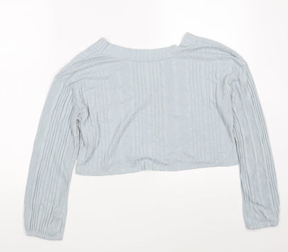 Gilly Hicks Womens Blue  Polyester Pullover Sweatshirt Size XS   - Cropped