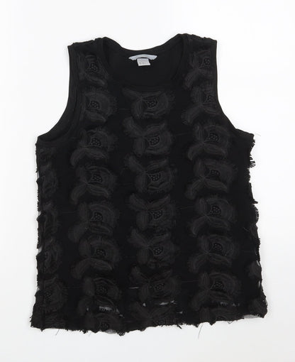 H&M Womens Black  Polyester Basic Tank Size XS Boat Neck