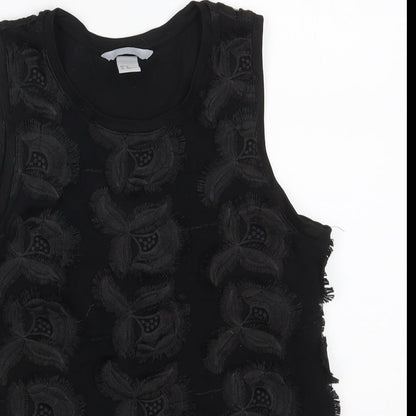 H&M Womens Black  Polyester Basic Tank Size XS Boat Neck