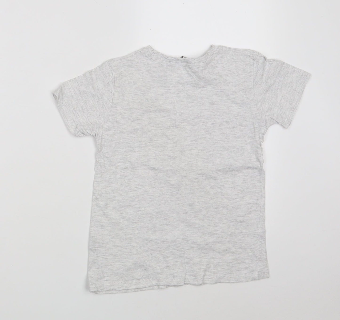 Pep&Co Boys Grey  Cotton Pullover T-Shirt Size 6-7 Years Round Neck  - Slam Dunk
