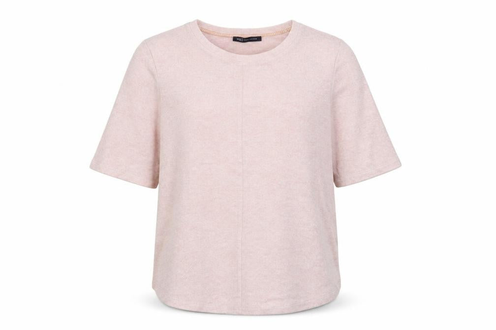 Marks & Spencer Womens Pink Crew Neck  Viscose Pullover Jumper Size 12
