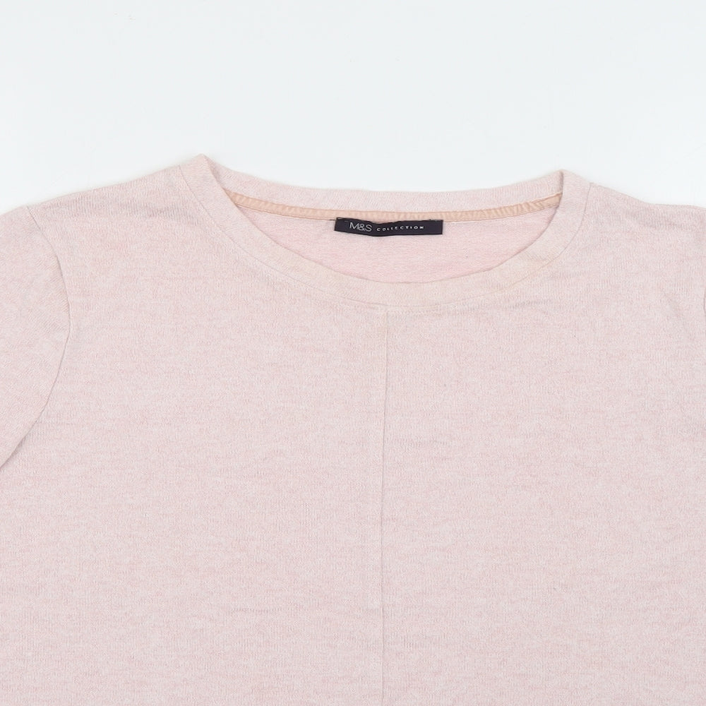 Marks and Spencer Womens Pink Crew Neck  Viscose Pullover Jumper Size 12