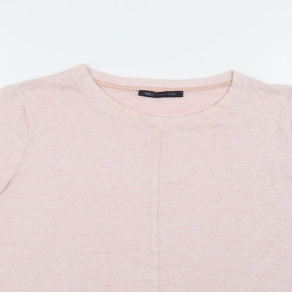 Marks & Spencer Womens Pink Crew Neck  Viscose Pullover Jumper Size 12