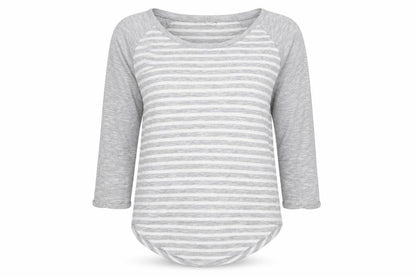 Tu Womens Green Scoop Neck Striped Polyester Pullover Jumper Size 12