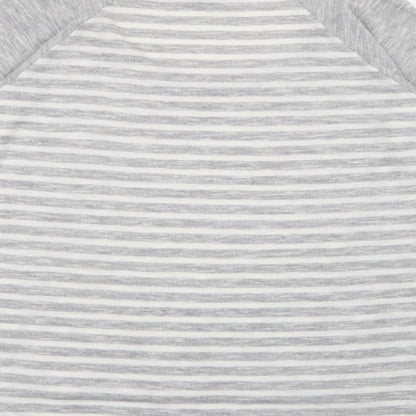 Tu Womens Green Scoop Neck Striped Polyester Pullover Jumper Size 12