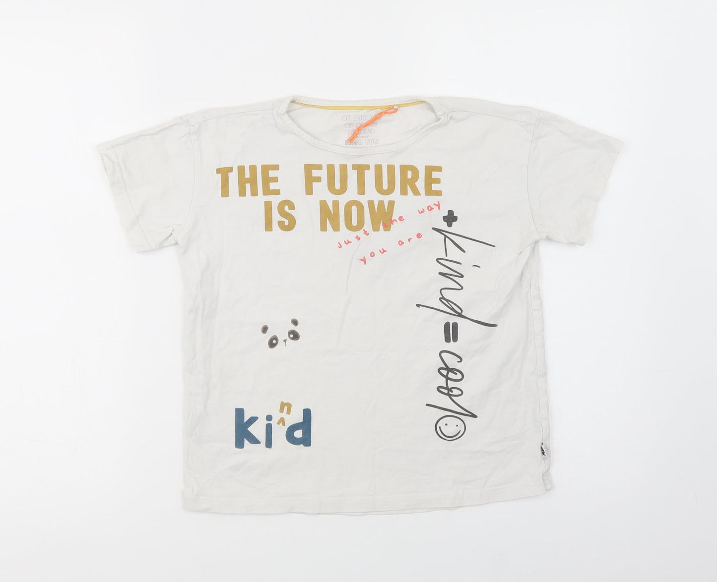 George Girls White  Cotton Basic T-Shirt Size 9-10 Years Crew Neck Pullover - The Future Is Now