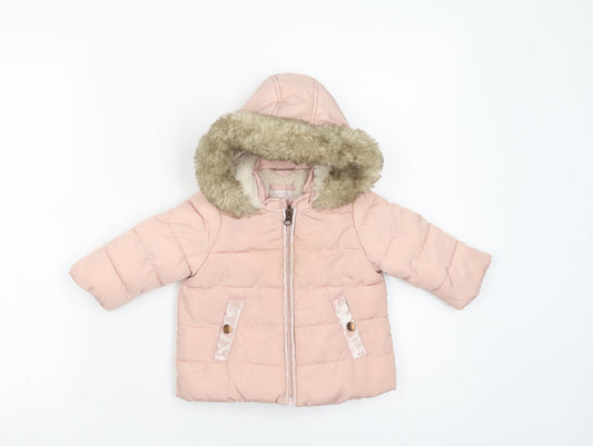 F&F Baby Pink   Puffer Jacket Jacket Size 0-3 Months   Zip
