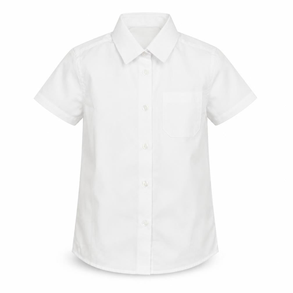 F&F Girls White  Polyester Basic Button-Up Size 6-7 Years Collared Button - School Wear