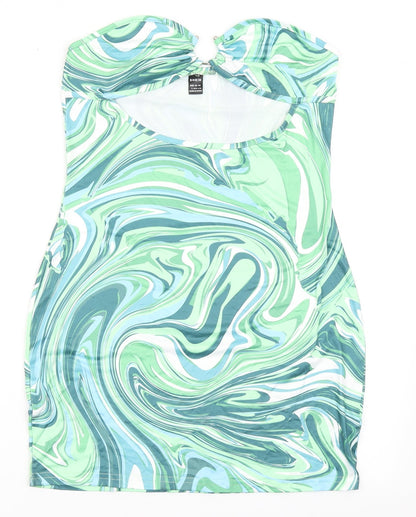 Preloved SheIn Womens Green  Polyester Bodycon  Size L  Off the Shoulder Pullover - Front