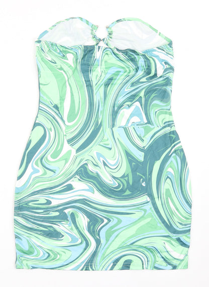 Preloved SheIn Womens Green  Polyester Bodycon  Size L  Off the Shoulder Pullover - Back