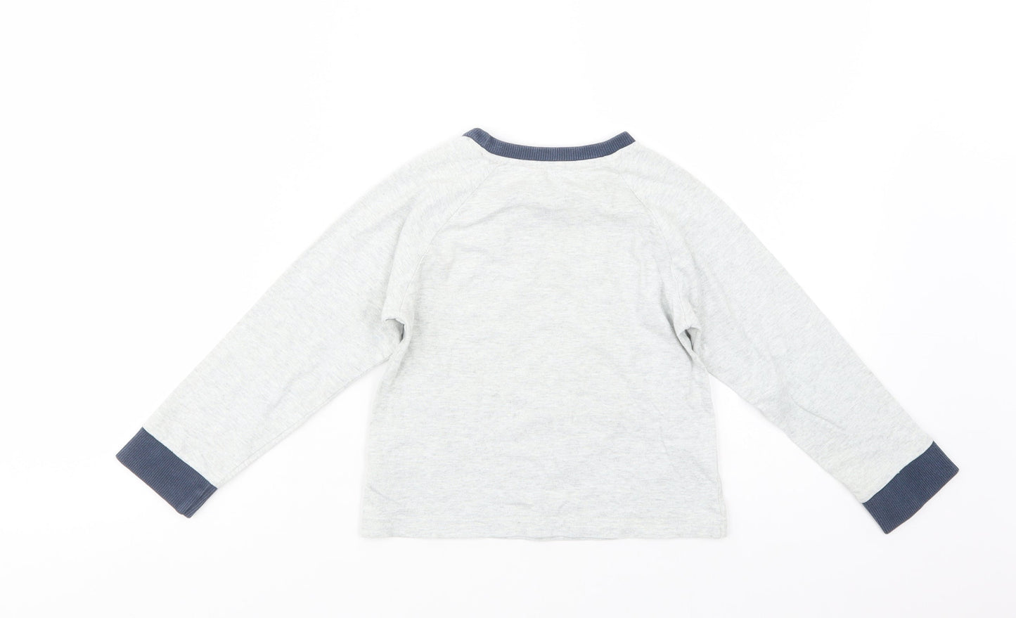 Dunnes Stores Boys Grey  Cotton Pullover T-Shirt Size 3-4 Years Crew Neck Pullover - Little Monster