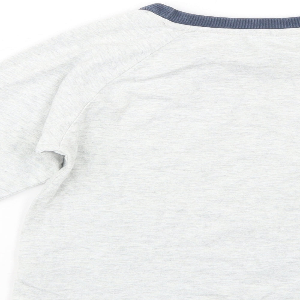 Dunnes Stores Boys Grey  Cotton Pullover T-Shirt Size 3-4 Years Crew Neck Pullover - Little Monster
