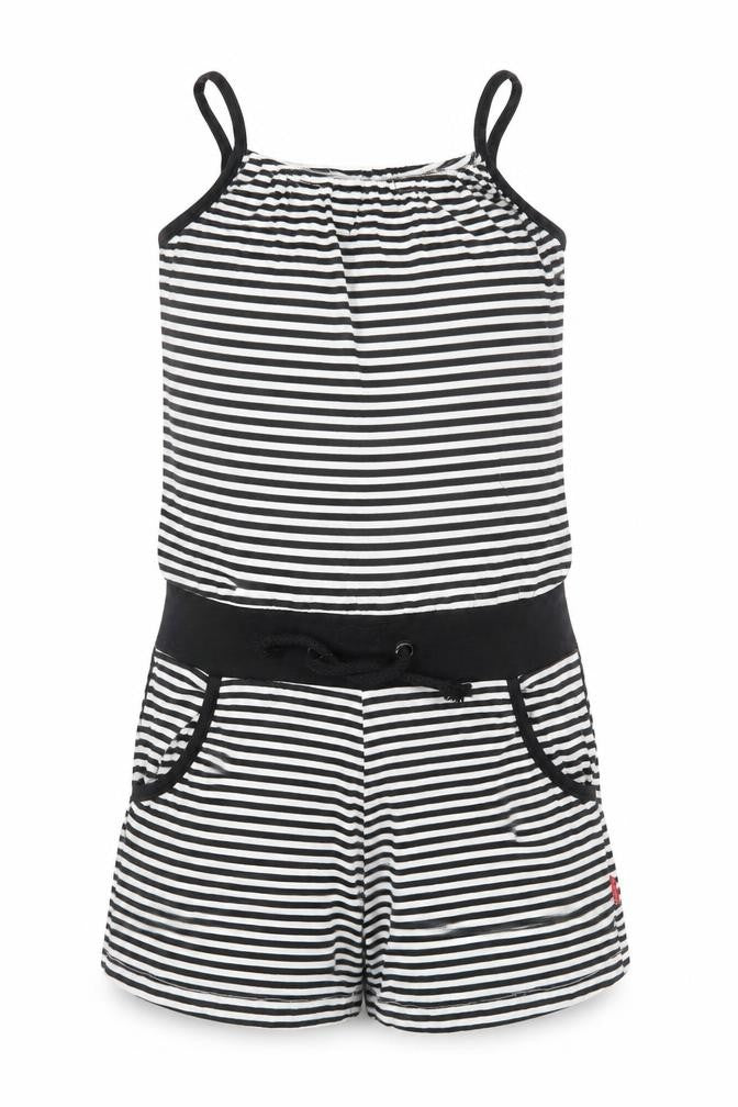 name it Girls Black Striped Cotton Playsuit One-Piece Size 10-11 Years  Drawstring