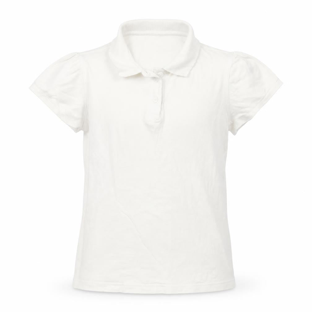 George Girls White  Cotton Basic Polo Size 13-14 Years Collared Button - School Wear