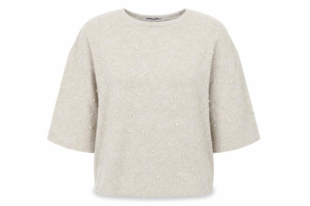Zara Womens Beige Crew Neck  Viscose Pullover Jumper Size M