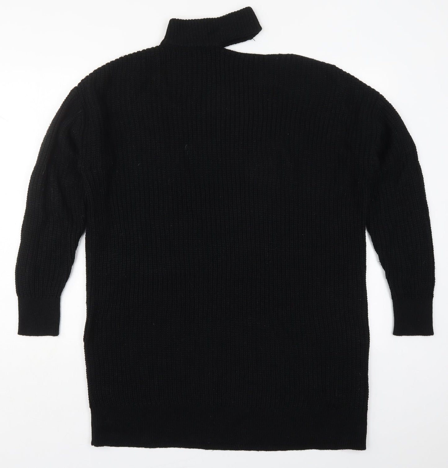 Simply Be Womens Black Round Neck  Acrylic Pullover Jumper Size 12