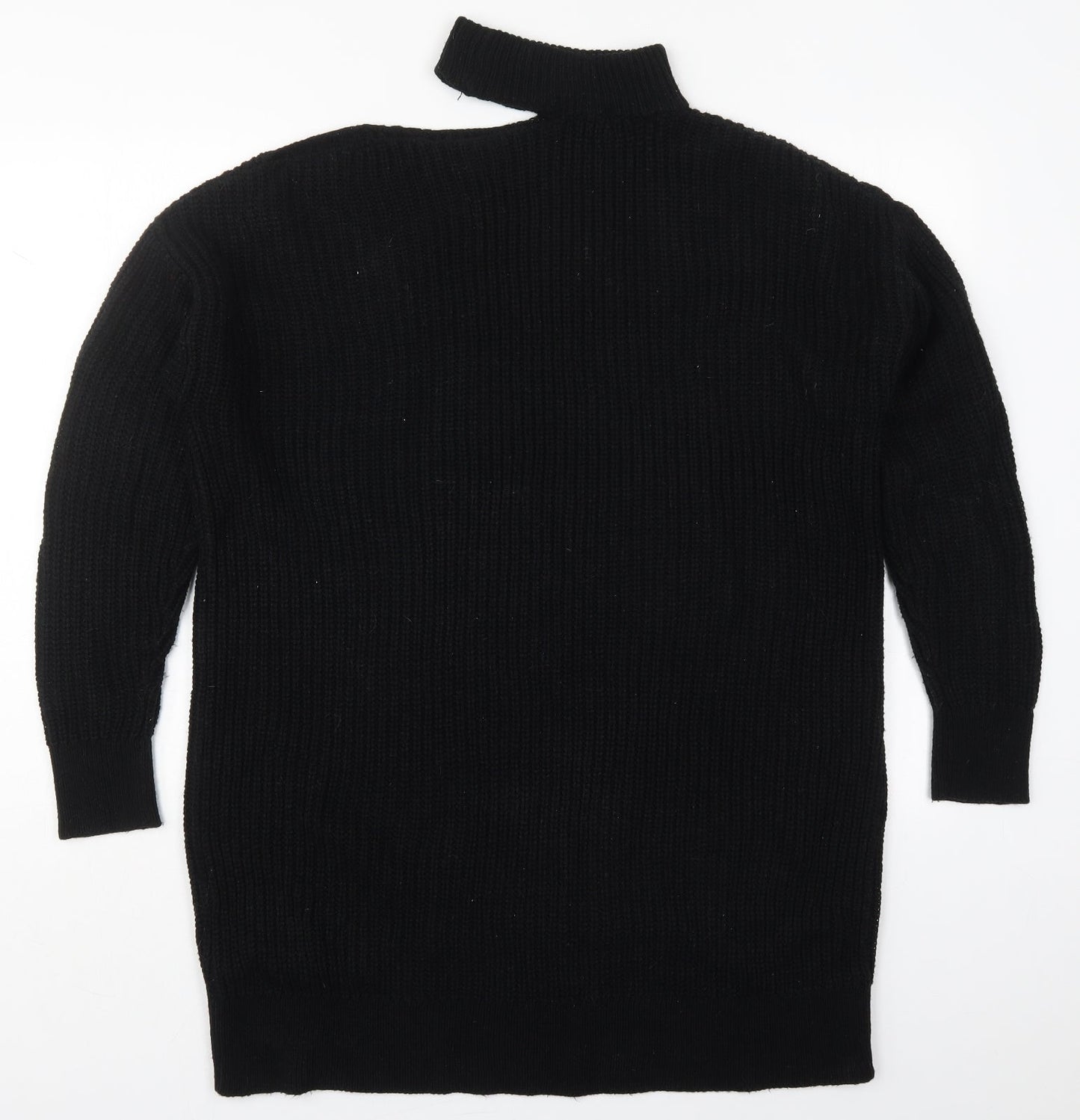 Simply Be Womens Black Round Neck  Acrylic Pullover Jumper Size 12