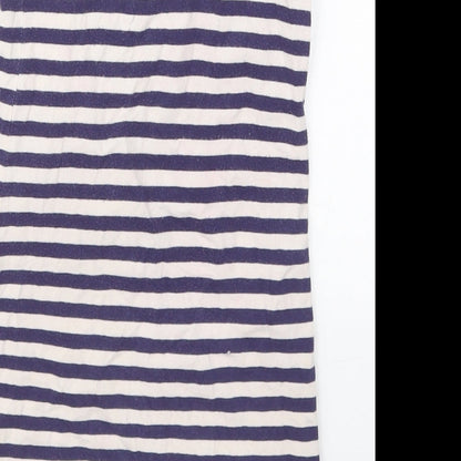 Preloved Miss Selfridge Womens Blue Striped Cotton Mini  Size 10  Square Neck Pullover - Label