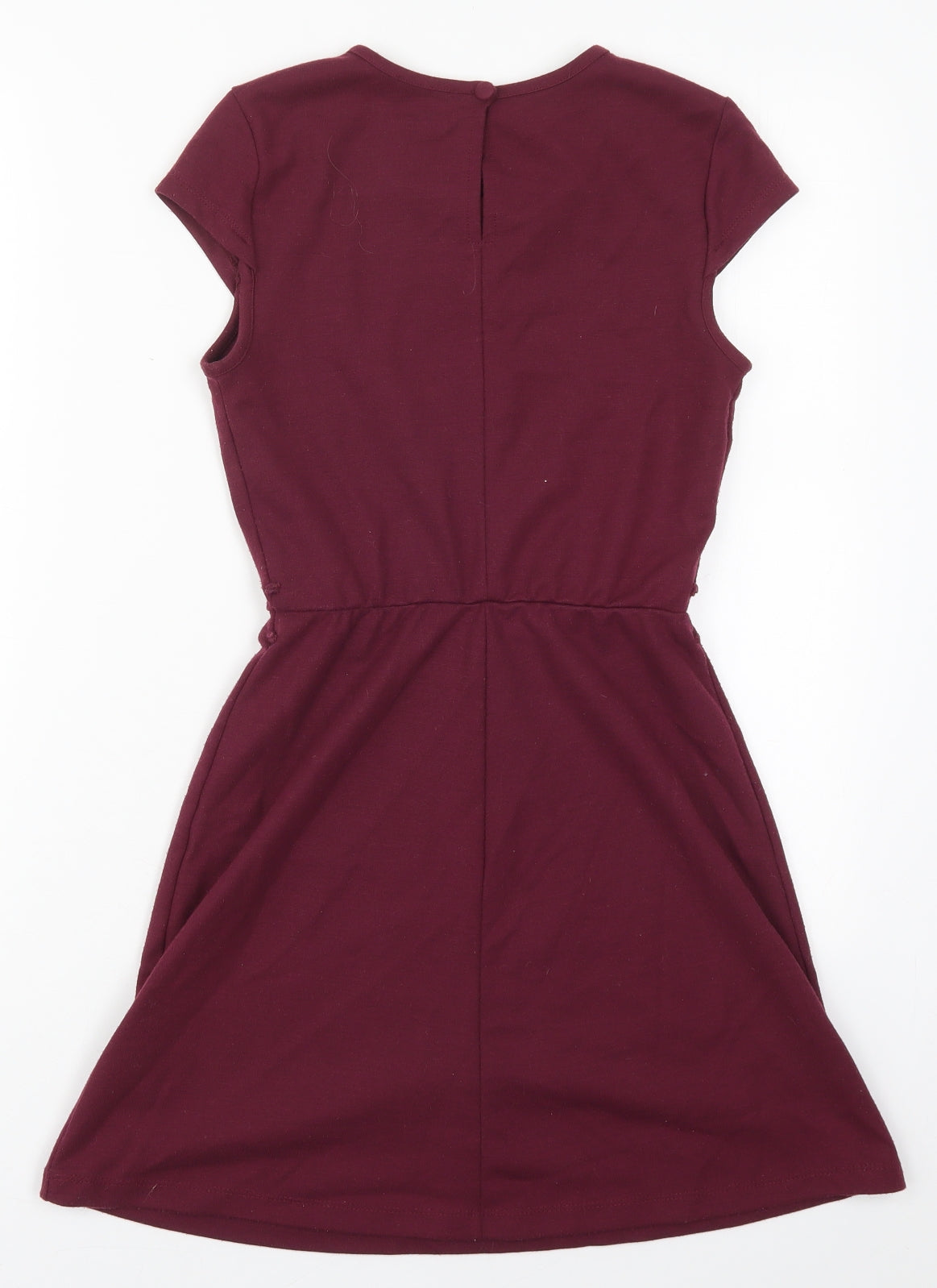 Topshop Womens Purple  Polyester Skater Dress  Size 6  Off the Shoulder Button
