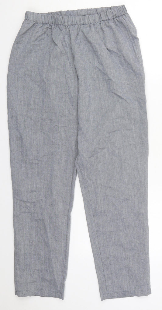 Insirah Womens Grey  Cotton Trousers  Size 26 in L27 in Regular