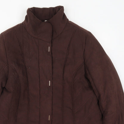 Klass Womens Brown   Quilted Coat Size M  Zip