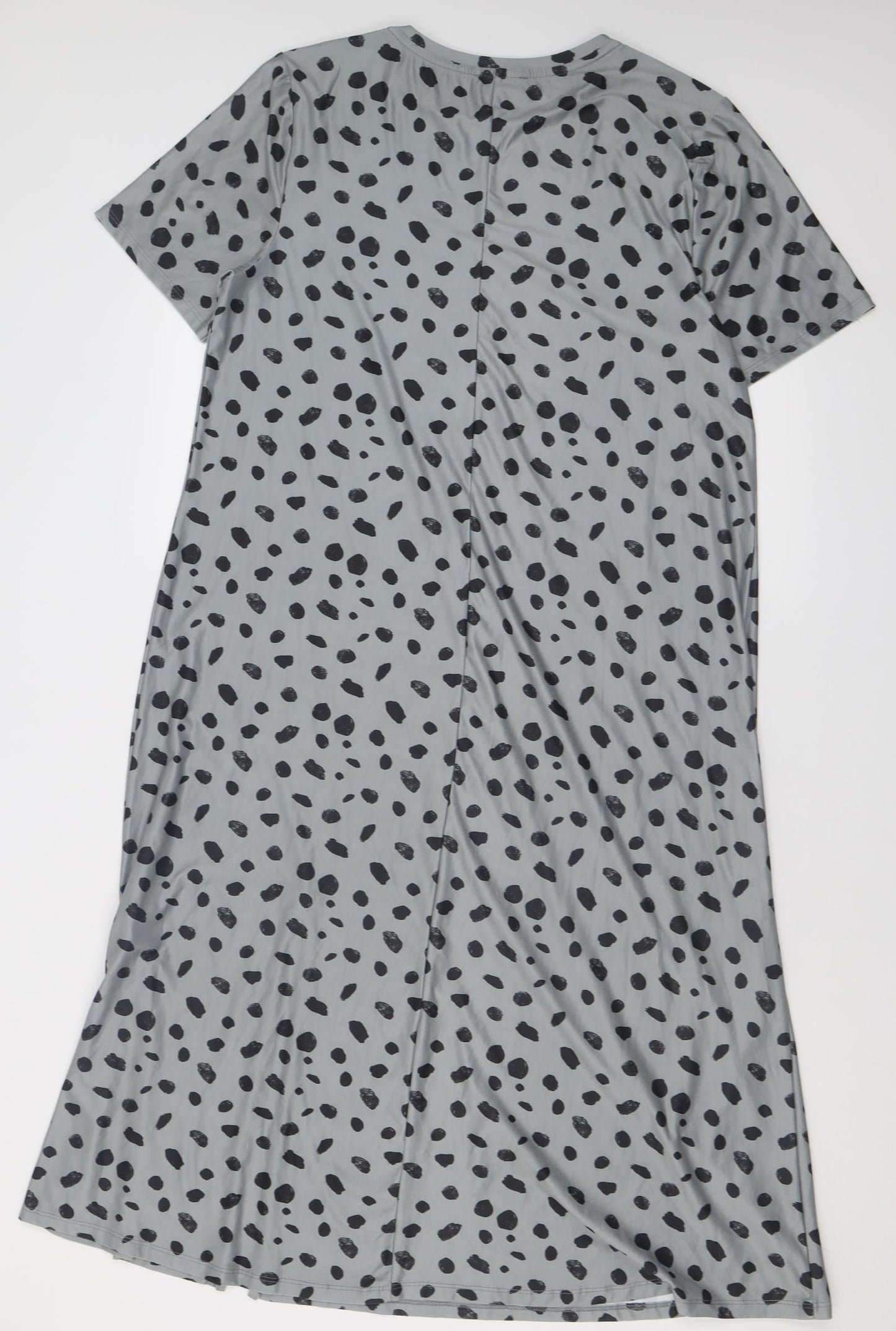 Urban Threads Womens Grey Animal Print Polyester A-Line  Size 10  Crew Neck Pullover