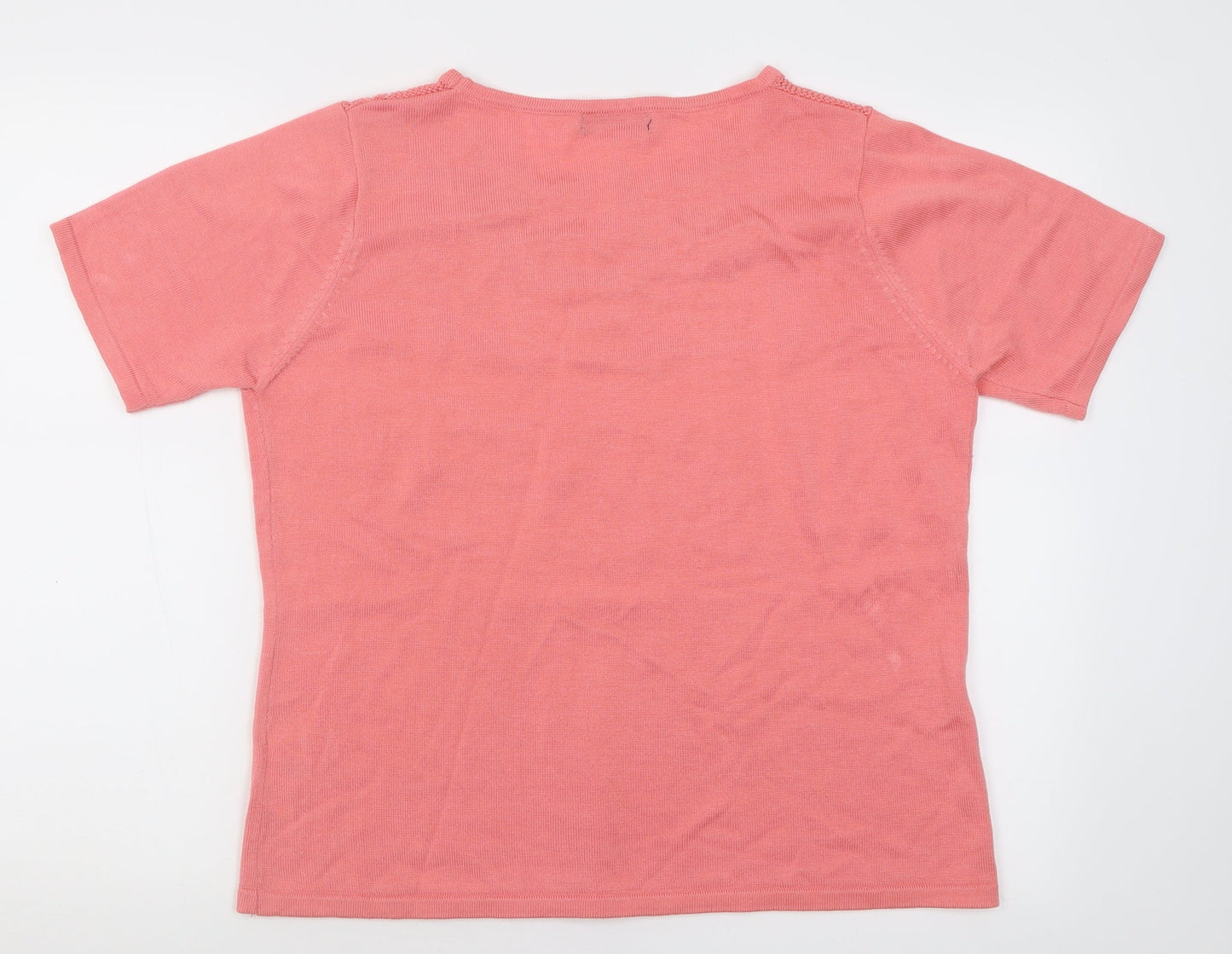 bm  Womens Pink Crew Neck  Acrylic Pullover Jumper Size M