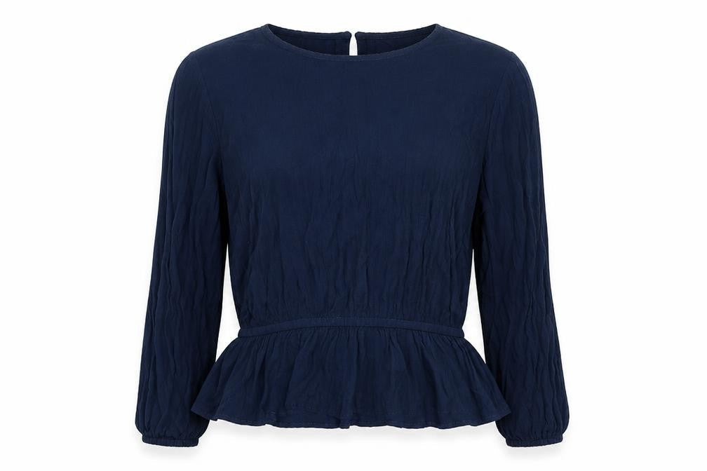 Marks & Spencer Womens Blue  Viscose Basic Blouse Size 12 Boat Neck
