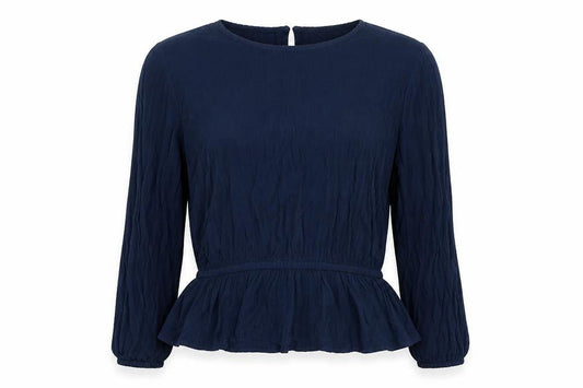 Marks and Spencer Womens Blue  Viscose Basic Blouse Size 12 Boat Neck
