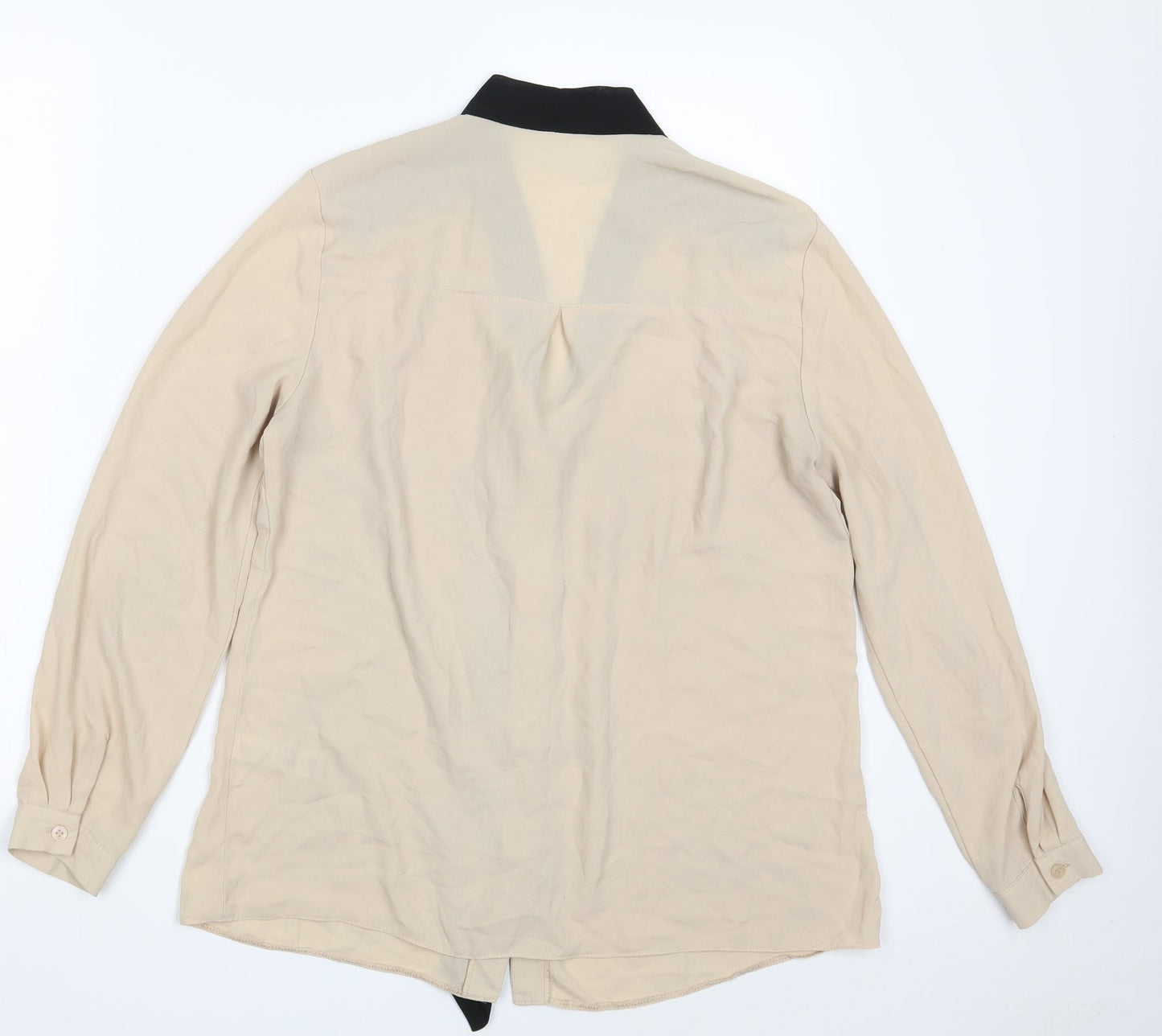 George Womens Beige  Polyester Basic Button-Up Size 12 V-Neck - Size 12-14