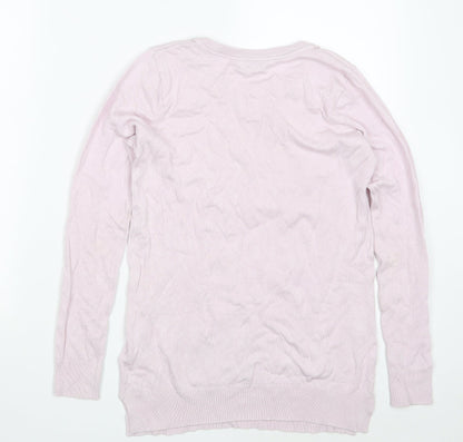 Peacocks Womens Pink Round Neck  Viscose Pullover Jumper Size 8