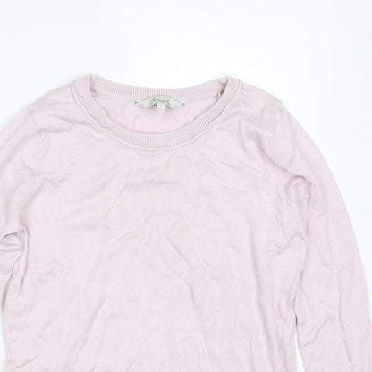 Peacocks Womens Pink Round Neck  Viscose Pullover Jumper Size 8
