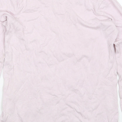 Peacocks Womens Pink Round Neck  Viscose Pullover Jumper Size 8