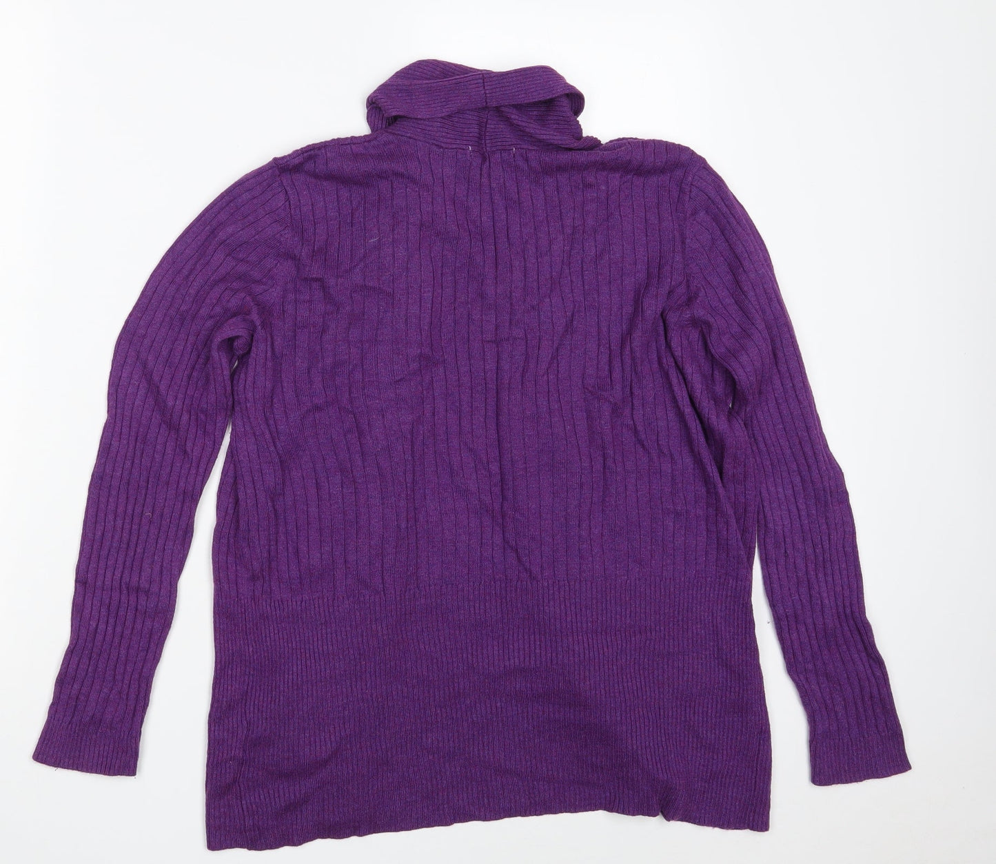 Marks and Spencer Womens Purple V-Neck  Viscose Wrap Jumper Size 14