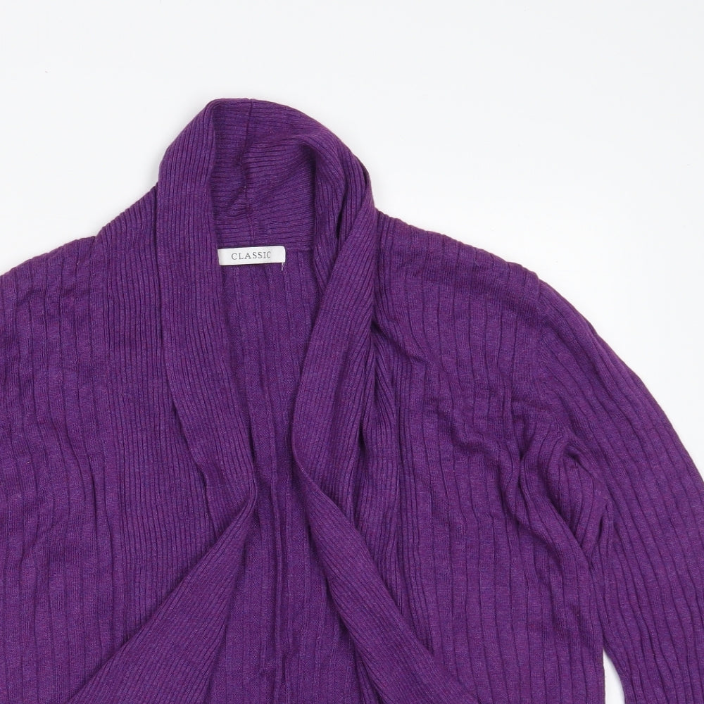 Marks and Spencer Womens Purple V-Neck  Viscose Wrap Jumper Size 14