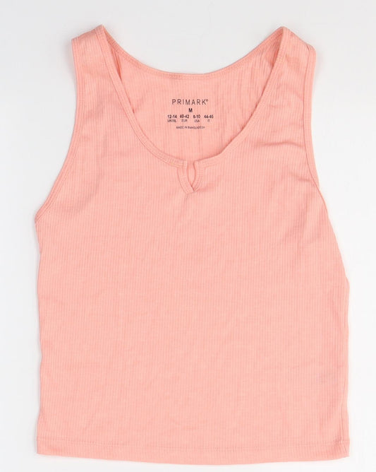 Primark Womens Pink  Polyester Jersey Tank Size M V-Neck
