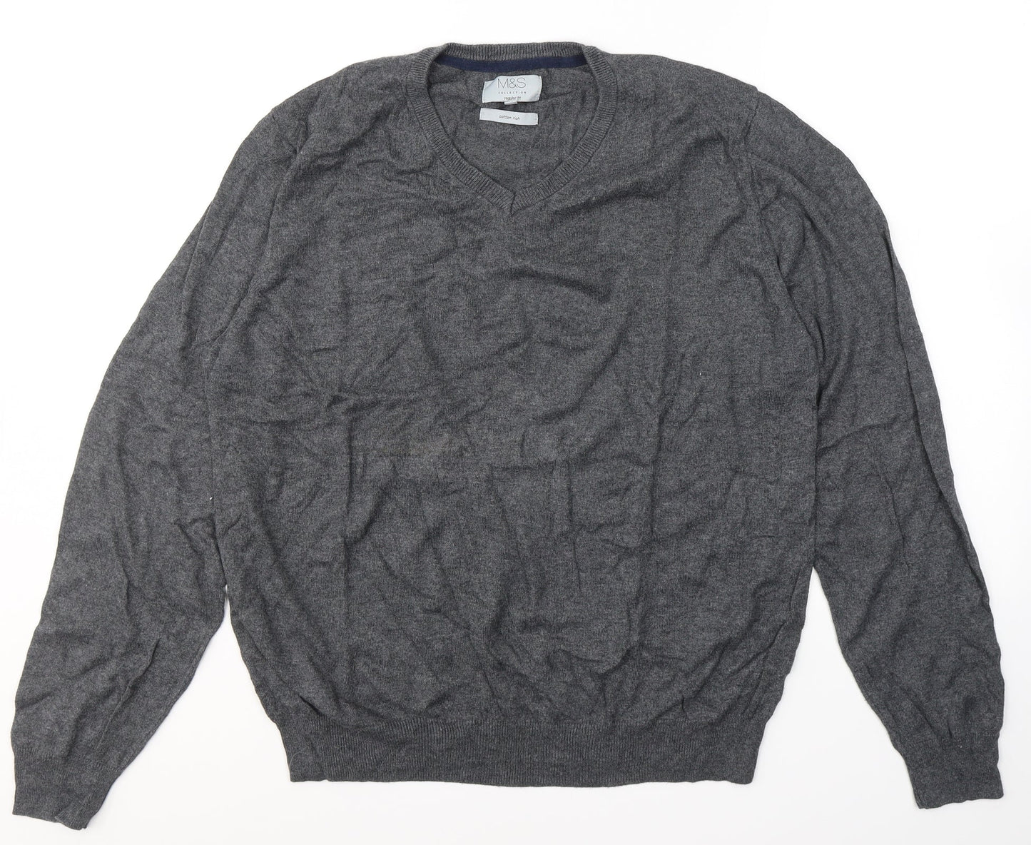 Marks and Spencer Mens Grey  Cotton Pullover Sweatshirt Size L