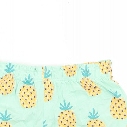 F&F Girls Blue Geometric Cotton Cropped Trousers Size 12-18 Months   - Pineapple