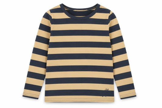 Next Girls Blue Striped Cotton Basic T-Shirt Size 5 Years Crew Neck