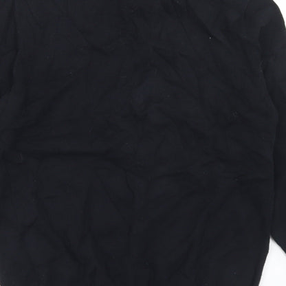 Savida Womens Black Crew Neck  Cotton Pullover Jumper Size L   - Velour Collar