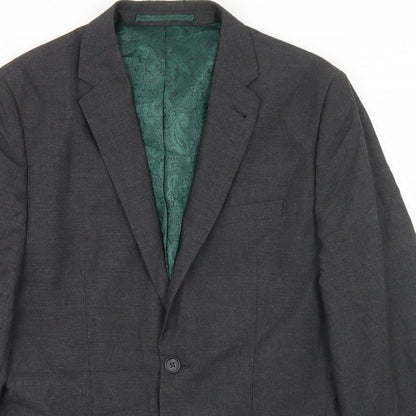 Next Mens Grey  Polyester Jacket Blazer Size 38   - Tailored Fit
