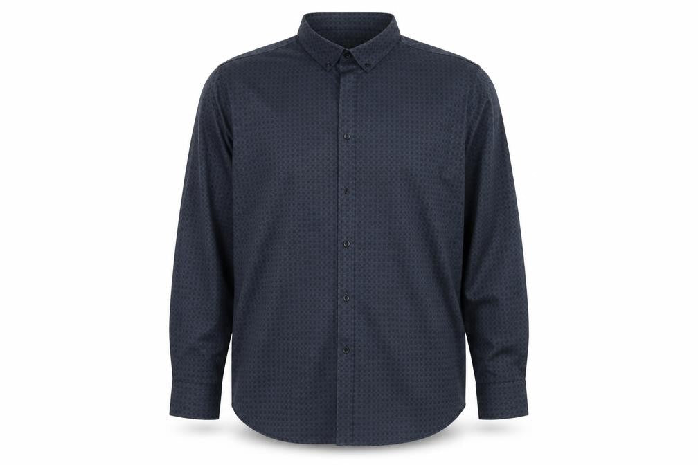 The Collection Debenhams Mens Blue Check Polyester  Button-Up Size 2XL Collared Button - Tailored fit