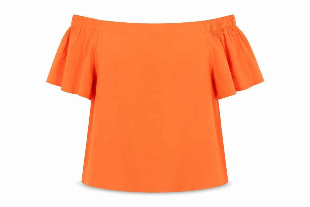 Peacocks Womens Orange  Polyester Basic Blouse Size 12 Off the Shoulder