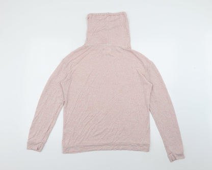 Next Womens Pink Roll Neck  Viscose Pullover Jumper Size M