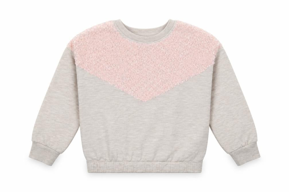 TU Girls Grey  Polyester Pullover Sweatshirt Size 6 Years